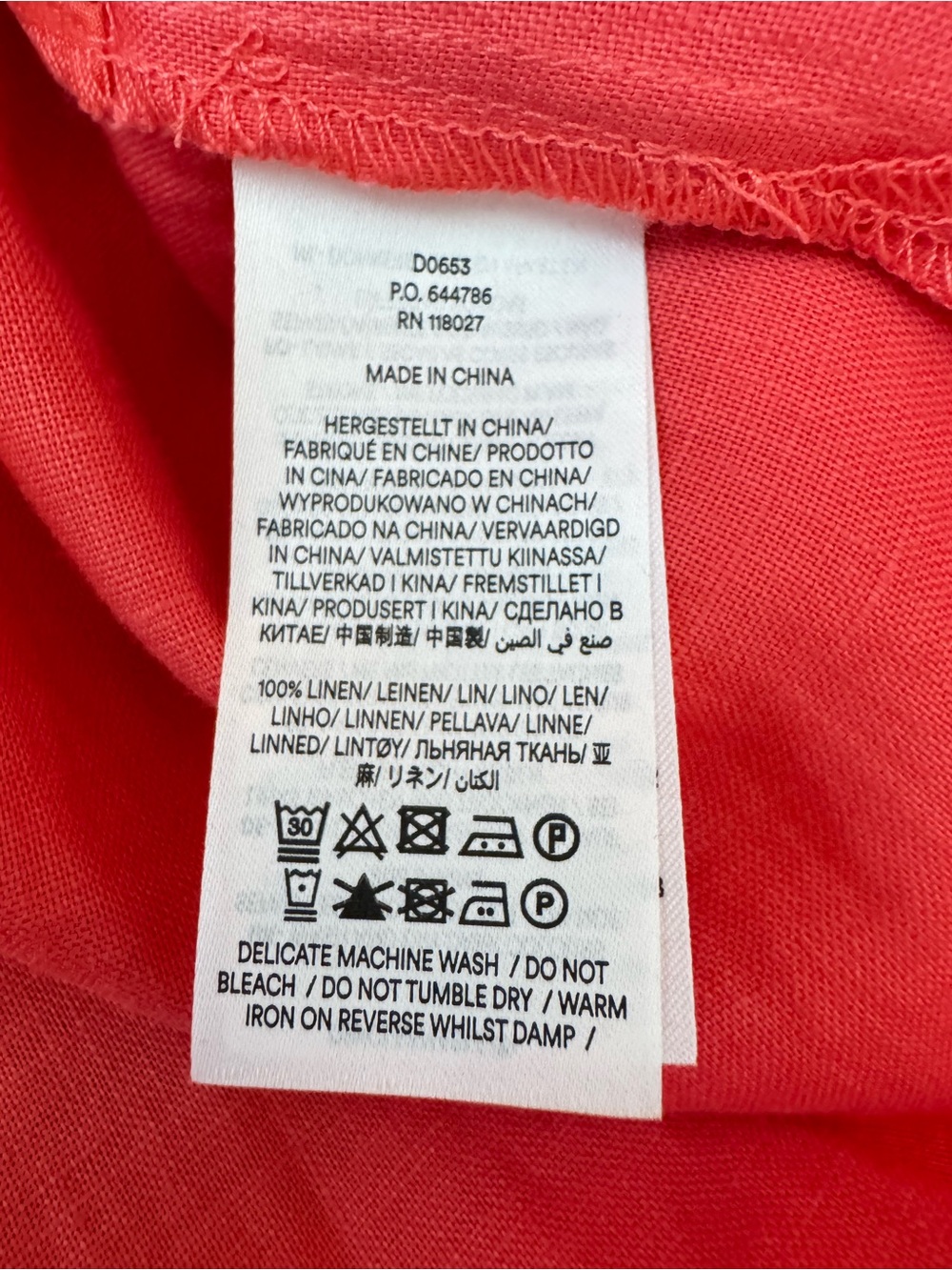 NWT Boden Coral Pink Linen Kaftan Maxi Dress in Coral Sunset, Size 6 - Picture 16 of 16